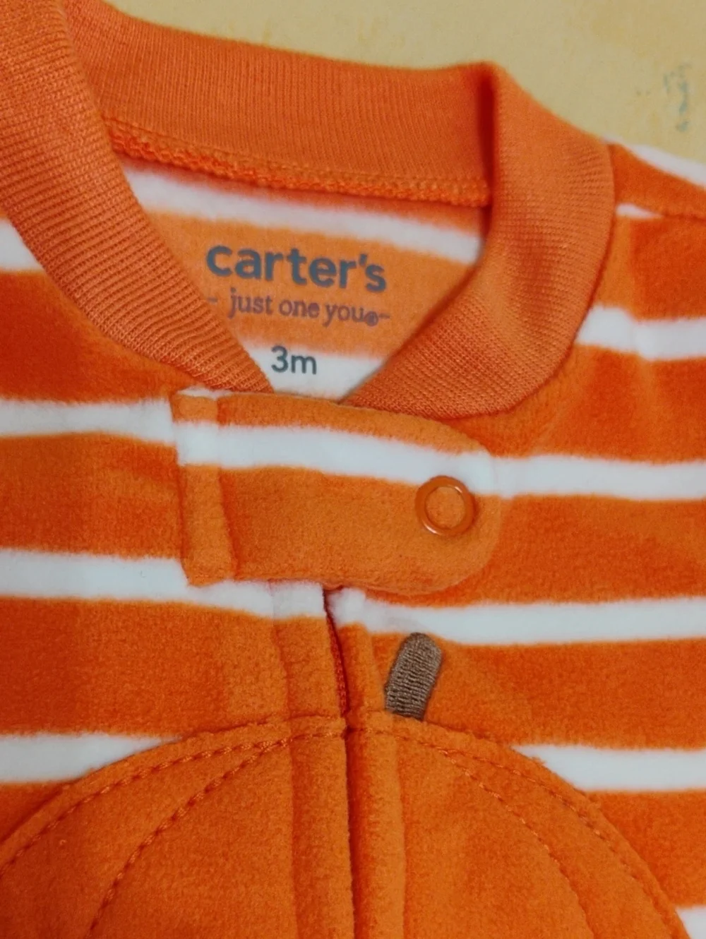 Carter's 3M Orange Striped Pumpkin Halloween One-Piece for Kids Set Of 2